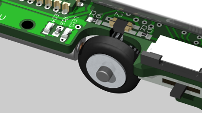 Optical wheel encoders - top view